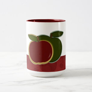 Landäpfel (rote Umrandung) groß Zweifarbige Tasse