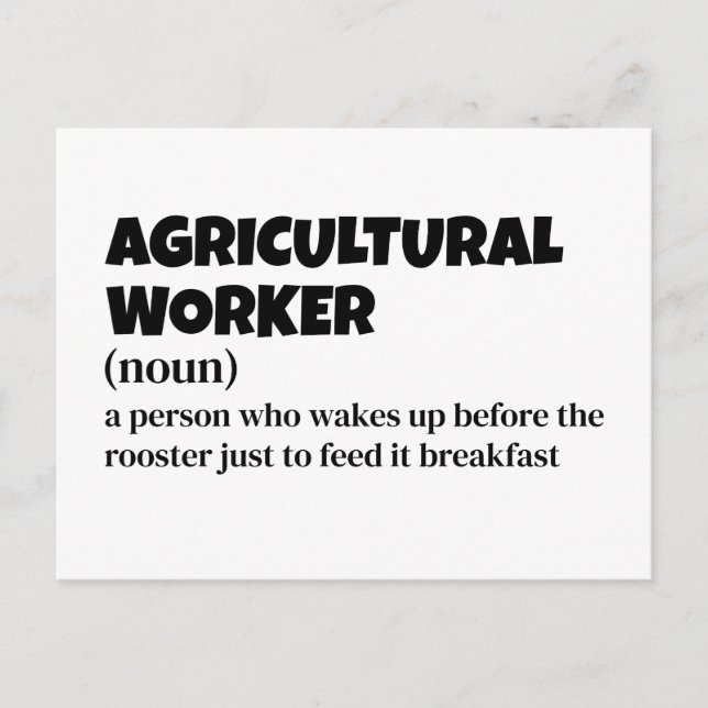 Landarbeiter - Funny Definition Feiertagspostkarte (Vorderseite)