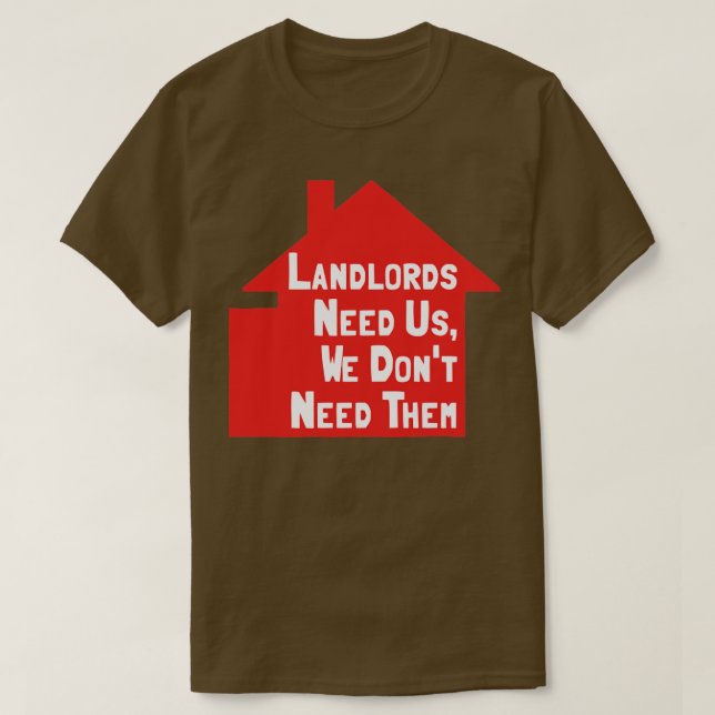 Landbesitzer brauchen uns, wir brauchen sie nicht T-Shirt (Design vorne)
