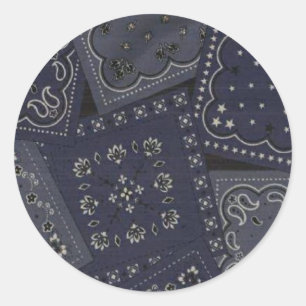 Landblaue Bandana-Aufkleber Runder Aufkleber