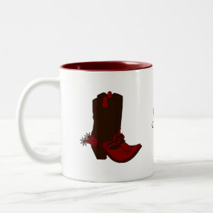 Landbraun Hut und Stiefel Zweifarbige Tasse