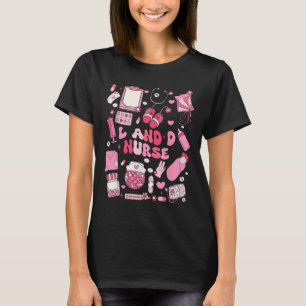 Landd Krankenschwester Valentine Hearts Labor Lief T-Shirt