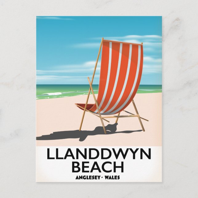 landdwyn Beach Anglesey Wales Reiseplakat Postkarte (Vorderseite)
