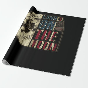 Lande auf dem Mond USA Flagge LandGeben Sie eine N Geschenkpapier