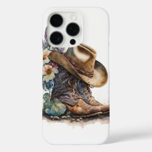 Länder-Cowgirl-Stiefel-Blumenhut Texas iPhone 16 Pro Hülle