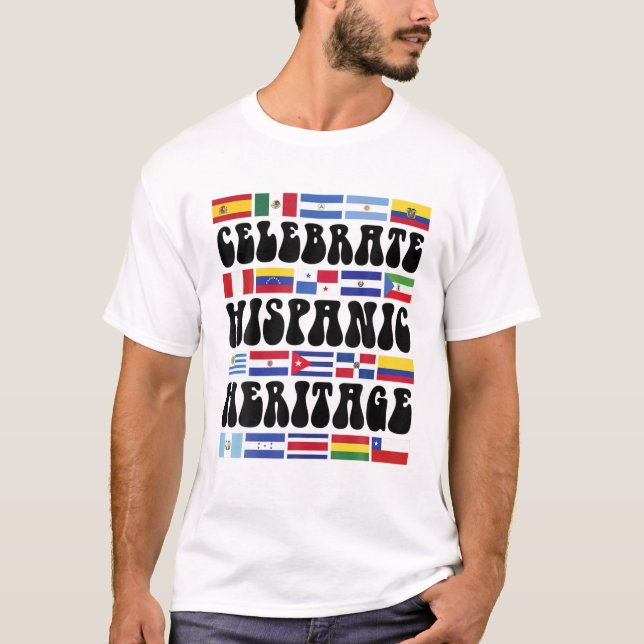 Länder Lateinamerikas Flaggen Hispanischer Erbe Mo T-Shirt (Vorderseite)