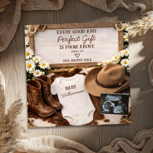 Länder-Western-Cowboy-Stiefel Baby Enthüllung Schw Ankündigung