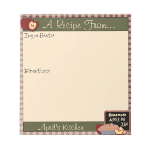 Länderäpfel Rezept Notepad Notizblock