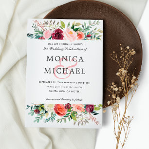 Länderblock   Herbst-Blume Chic Wedding Einladung