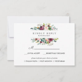 Länderblock | Herbsthochzeit RSVP MEAL Option Karte