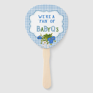 Ländercheck Blau Gingham Blumen BabyQ BBQ Fächer