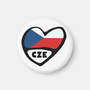 Ländercode Flag Herz, CZE Magnet