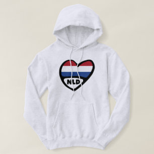 Ländercode Flaggenherz der Niederlande, NLD Hoodie