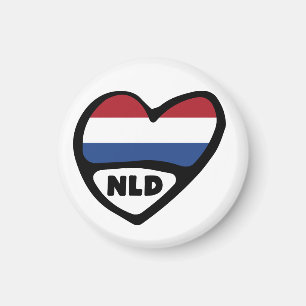 Ländercode Flaggenherz der Niederlande, NLD Magnet