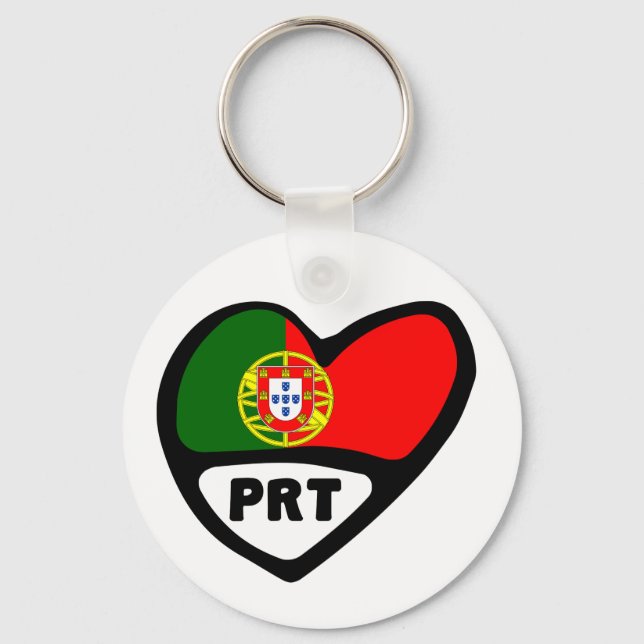 Ländercode Flaggenschlüssel für Portugal, PRT Schlüsselanhänger (Vorderseite)