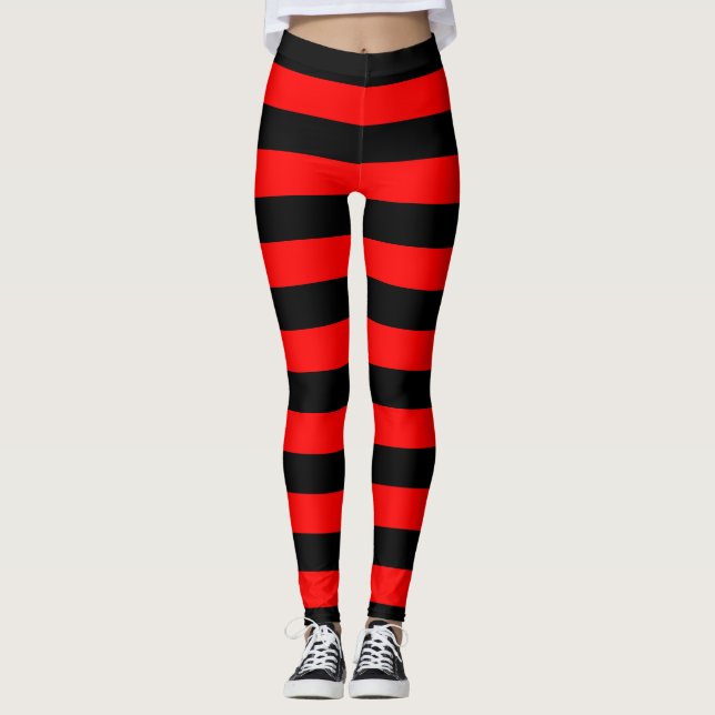 Länderfarben für die albanische Flagge Leggings (Vorderseite)