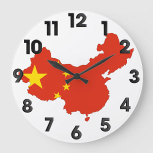 Länderflagge der China Große Wanduhr