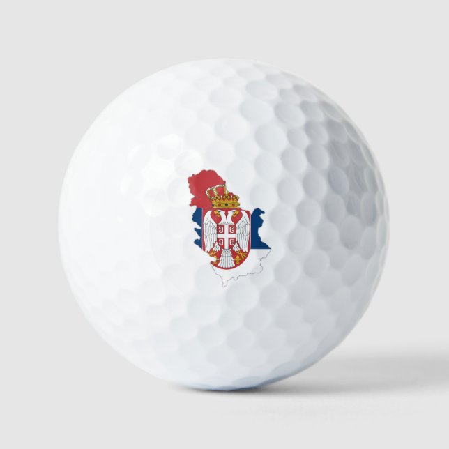 Länderflagge Serbien Golfball (Vorderseite)