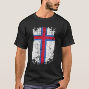 Länderflagge Souvenir Grunge Flag Färöer Inseln T-Shirt