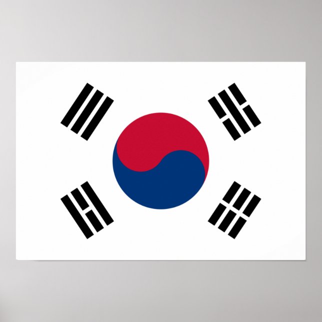 Länderflagge Südkorea Poster (Vorne)