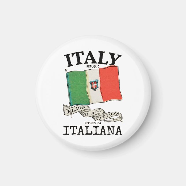 Länderflagge Vintag Italien Magnet (Vorne)
