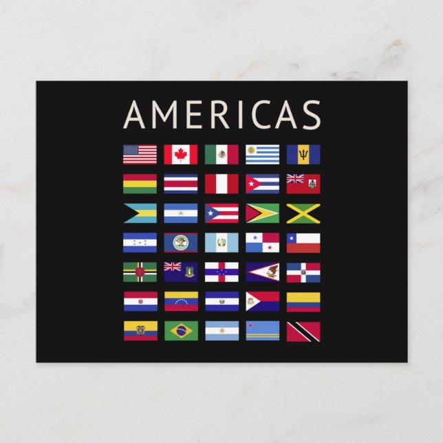 Länderflaggen Amerikas nationale Flaggen Amerika Postkarte (Vorderseite)
