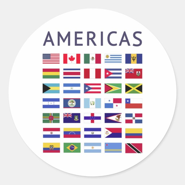 Länderflaggen Amerikas nationale Flaggen Amerika Runder Aufkleber (Vorderseite)