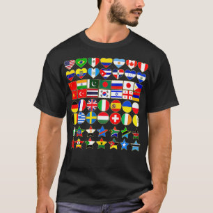Länderflaggen der Welten in geometrischer Farbe T-Shirt