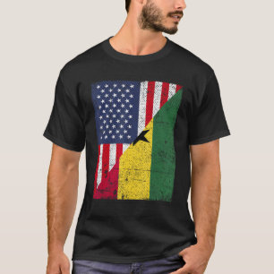 Länderflaggen-Design halb USA halb Ghana T-Shirt