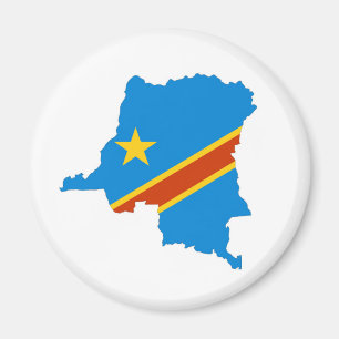 Länderflaggenkarte für Zaire Congo Magnet