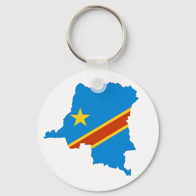 Länderflaggenkarte für Zaire Congo Schlüsselanhänger (Vorderseite)