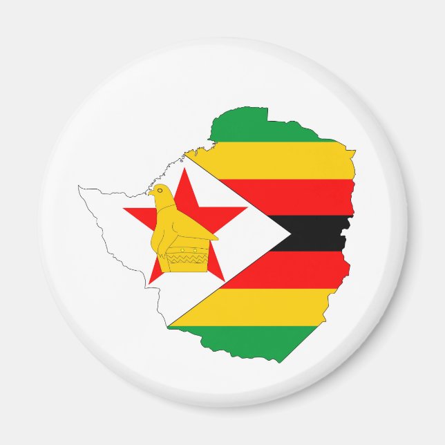 Länderflaggenkarte von Simbabwe Magnet (Vorne)