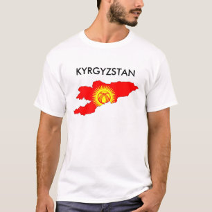 Länderflaggenplan für Kirgisistan prägt die Silhou T-Shirt