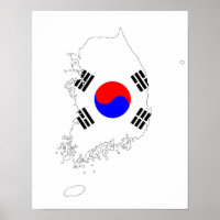 Länderflaggenplan Südkorea - Silhouette
