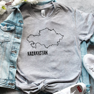Länderkarte Kasachstans Nationale Grenzlinie T-Shirt