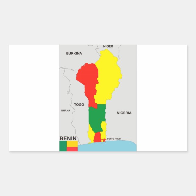 Länderkarte Rechteckiger Aufkleber (Vorderseite)