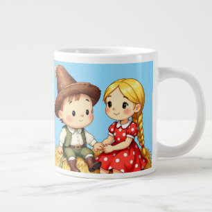 Länderkinder auf einem Heuballen, Jumbo-Tasse