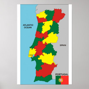 Länderpolitische Landkarte Poster