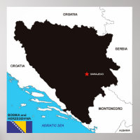 Länderpolitische Landkarte von Bosnien und Herzego