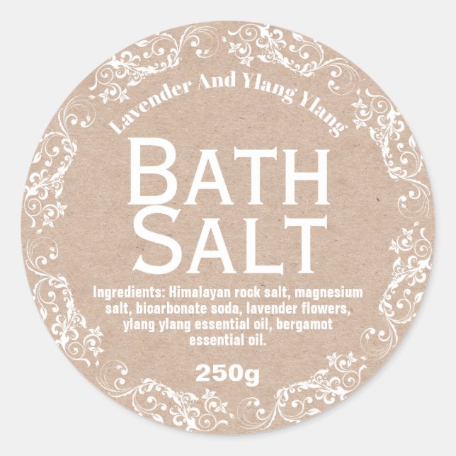 Länderspitze und Kraft-Bath-Salz-Salz-Siegel Runder Aufkleber (Vorderseite)
