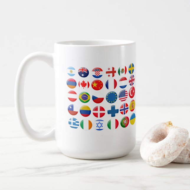 Ländersymbole Set Kaffeetasse (Mit Donut)