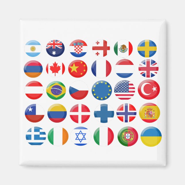Ländersymbole Set Magnet (Vorne)