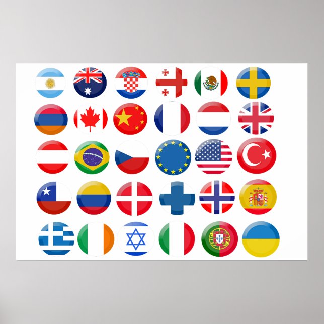 Ländersymbole Set Poster (Vorne)