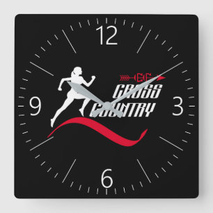 Länderübergreifend Quadratische Wanduhr