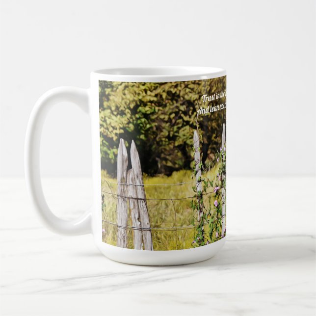 Länderzaun und Blume Drehbuch Tasse Cup (Links)