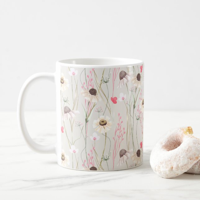 Landesausdruck der Wiesenlandschaft Hütte Kaffeetasse (Mit Donut)