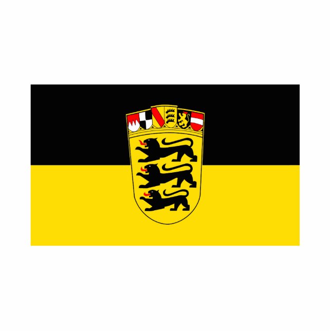 Landesflagge Baden-Württemberg Freistehende Fotoskulptur (Vorne)