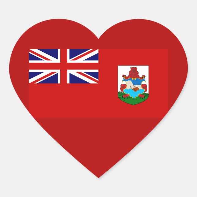 Landesflagge Bermuda Herz-Aufkleber (Vorderseite)