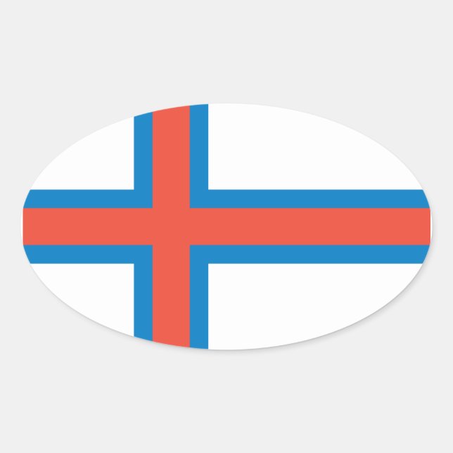 Landesflagge der Färöer Ovaler Aufkleber (Vorderseite)