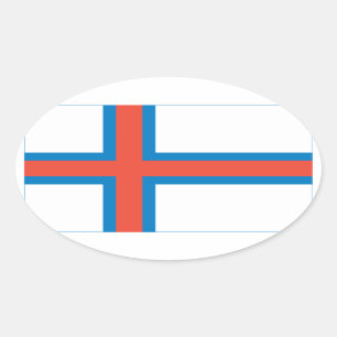 Landesflagge der Färöer Ovaler Aufkleber